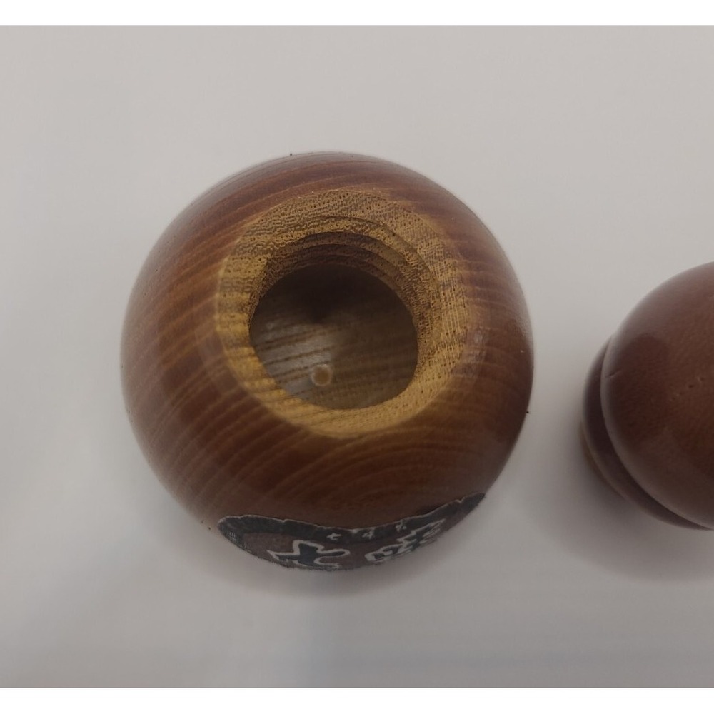 Vintage Traditional Japanese Cryptomeria Cedar Wood Hyotan Gourd Shaped Shichimi - Picture 4 of 5